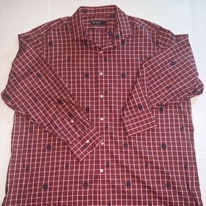 Cremieux Classics Mens 2XL Long Sleeve Button Down Red White Blue Shirt